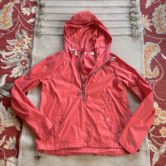 Toad&Co Totem Anorak pullover wind hoodie Jacket rhubarb dark salmon size XS S - Picture 2 of 13